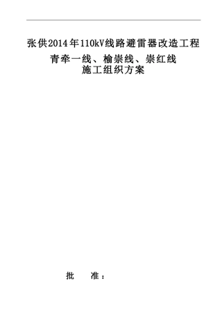 避雷器改造工程施工组织方案