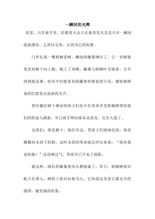 一瞬间的光辉