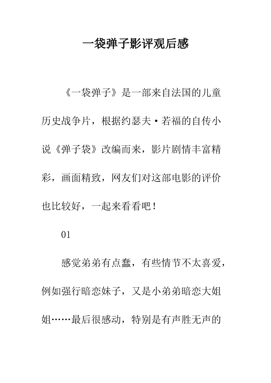 一袋弹子影评观后感_第1页