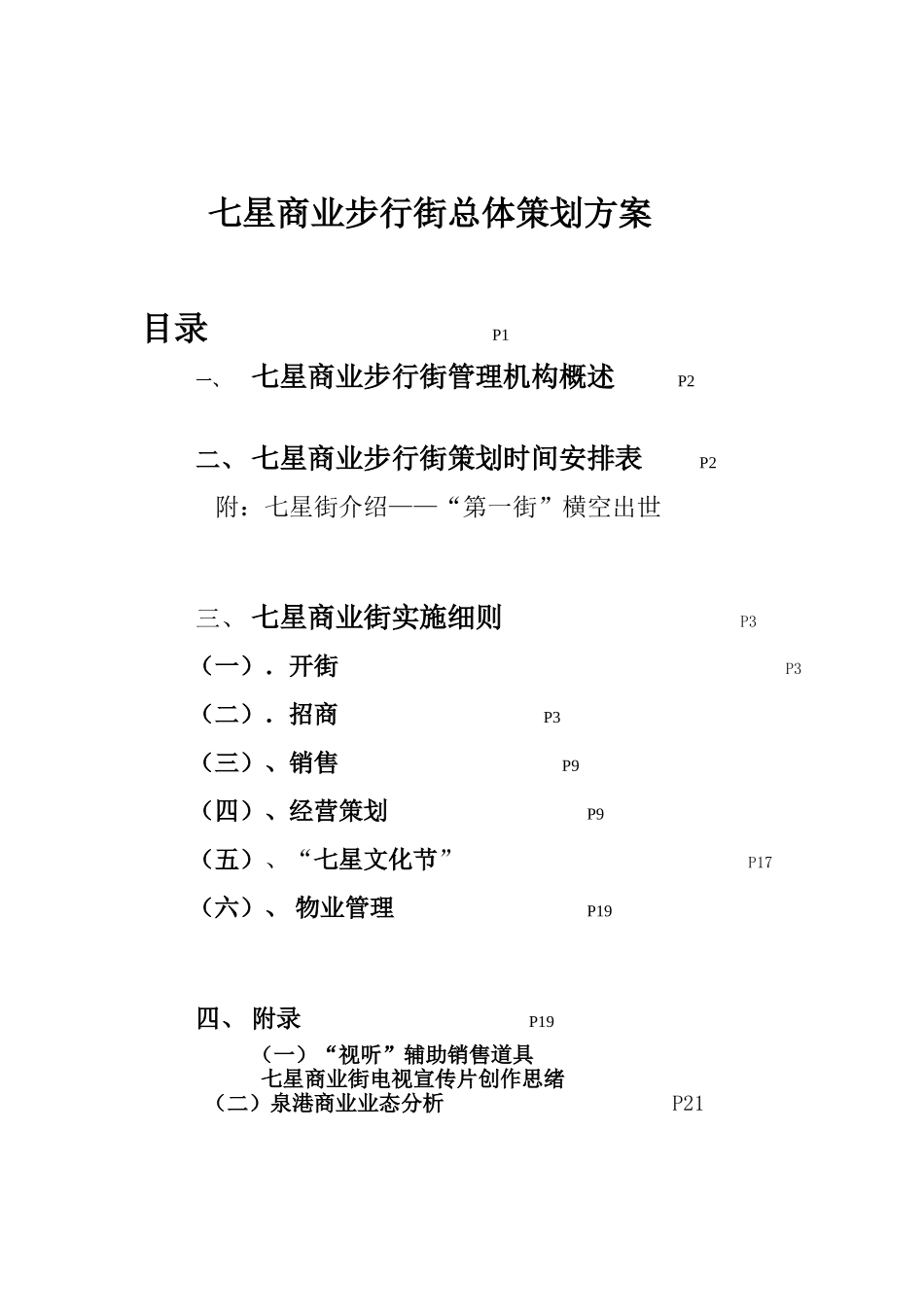 七星商业步行街总体策划案_第1页
