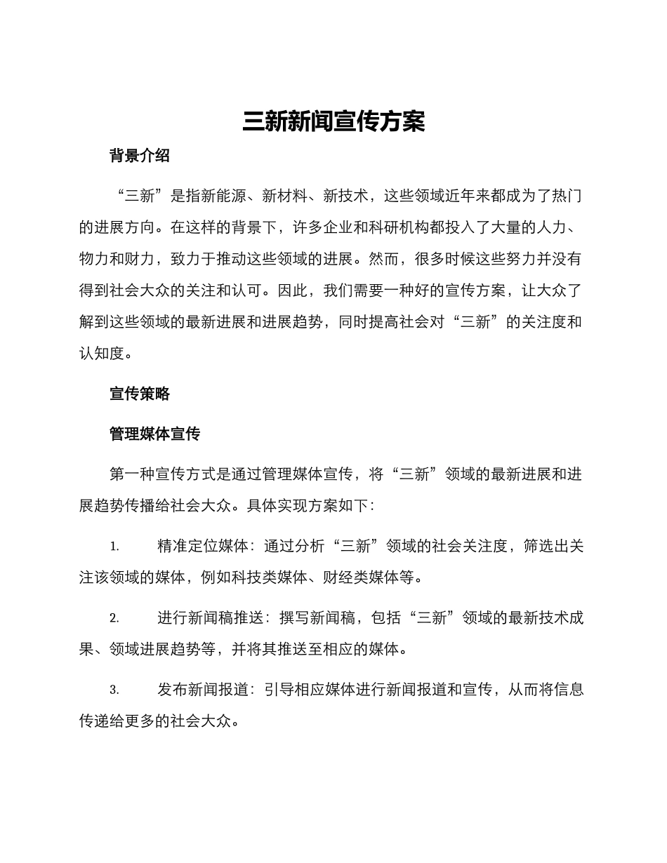 三新新闻宣传方案_第1页