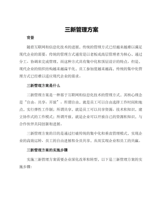 三新管理方案