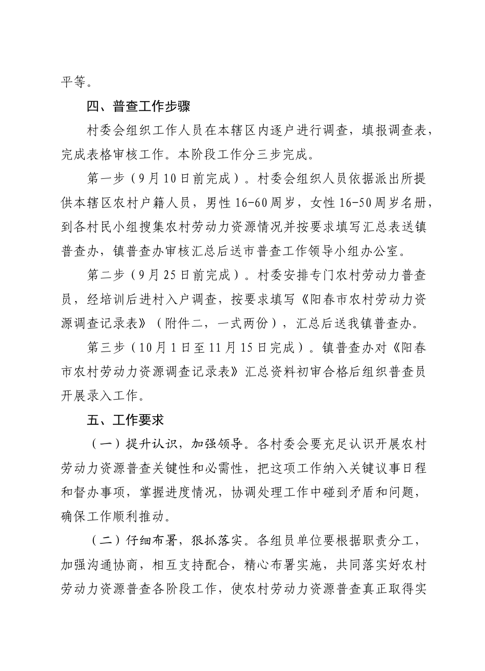 三甲镇农村劳动力资源普查工作方案_第3页