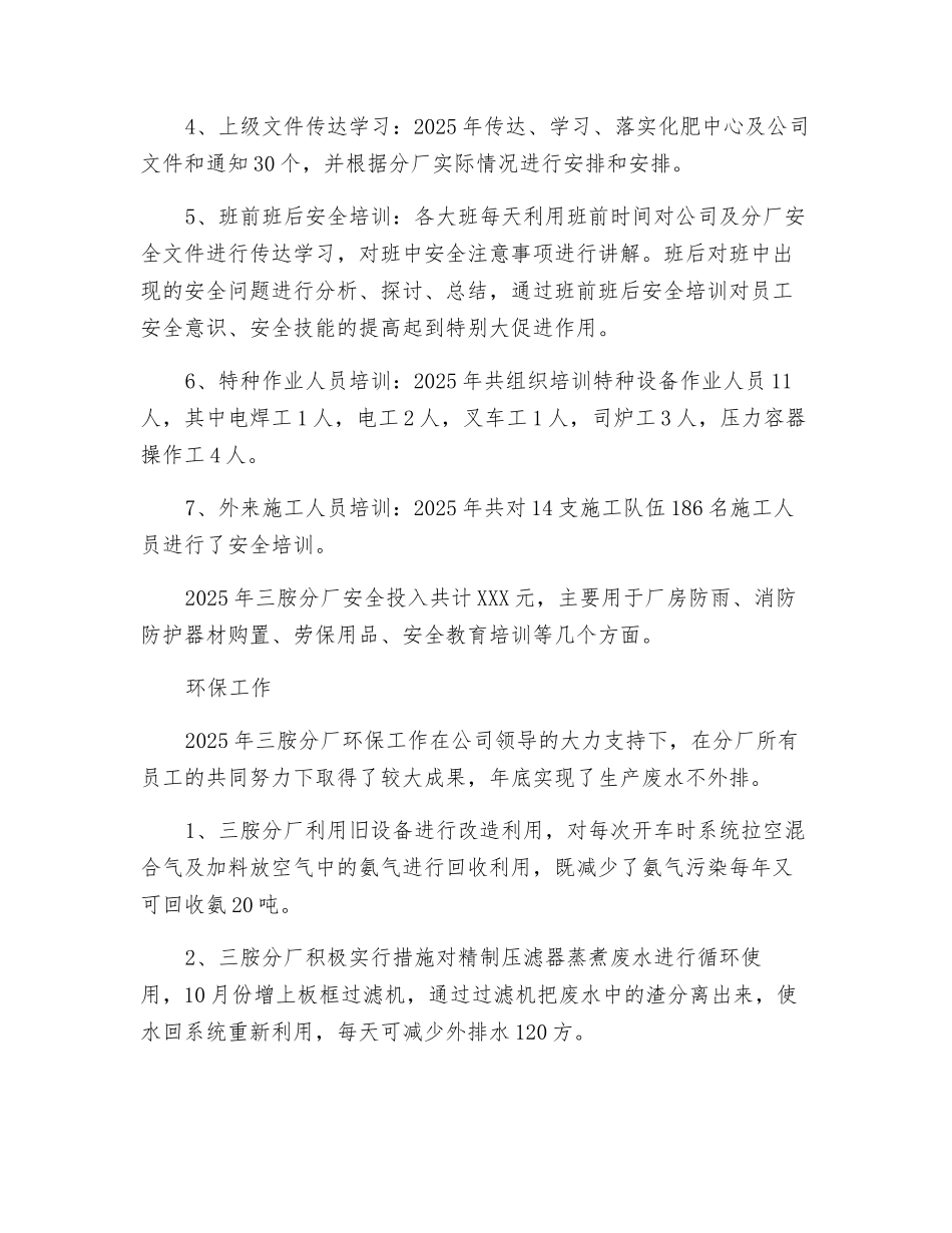 三胺厂安全环保工作总结_第2页