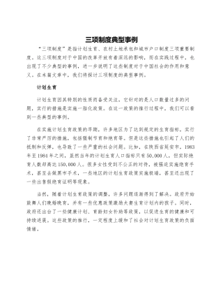三项制度典型事例