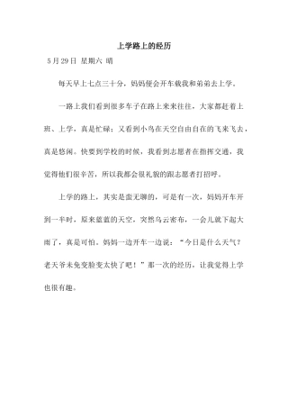 上学路上的经历