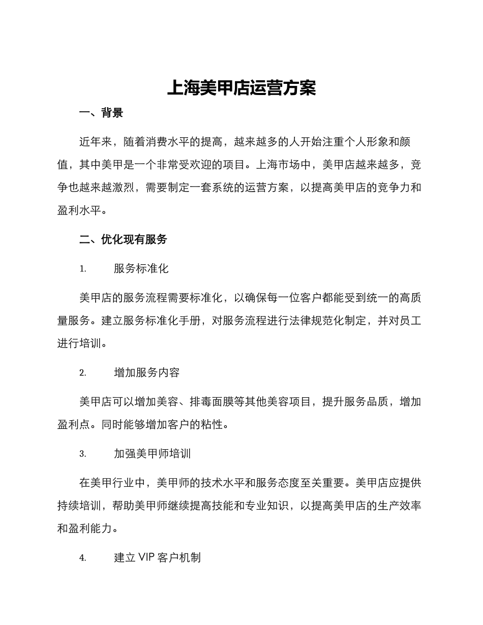 上海美甲店运营方案_第1页
