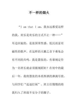 不一样的烟火