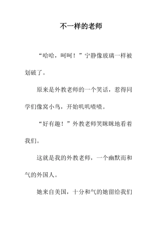 不一样的老师