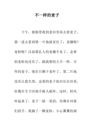 不一样的麦子