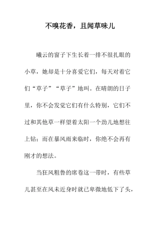 不嗅花香-且闻草味儿