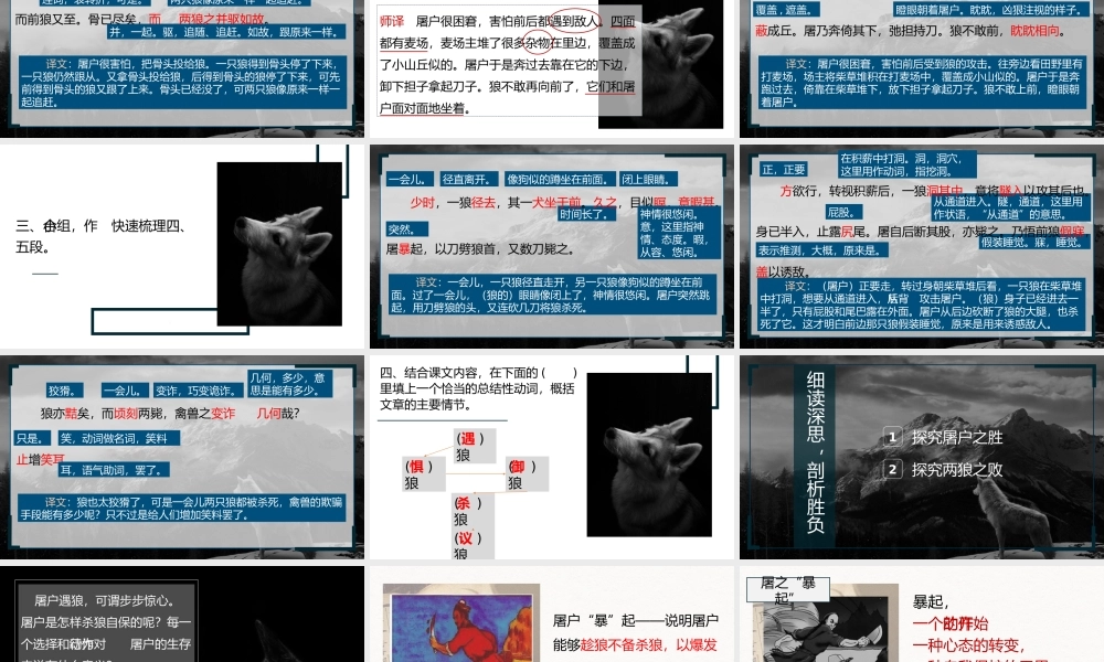 （同课异构）趣译趣读，剖析胜负——《狼》
