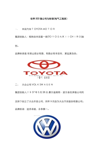 世界500强企业与标语