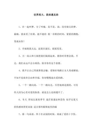 世界再大-我却遇见你