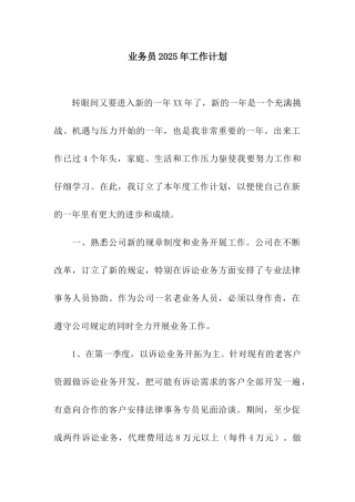 业务员2025年工作计划-2