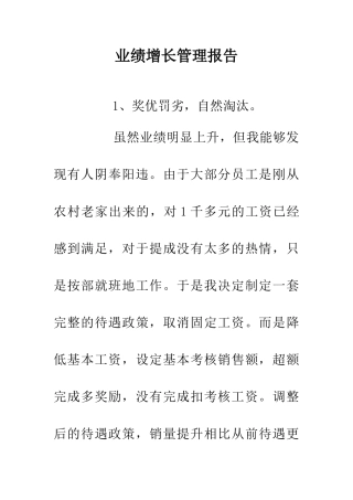 业绩增长管理报告