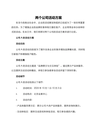 两个公司活动方案