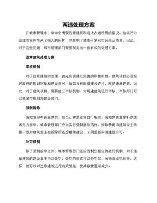 两违处理方案