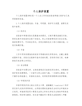 个人保护装置