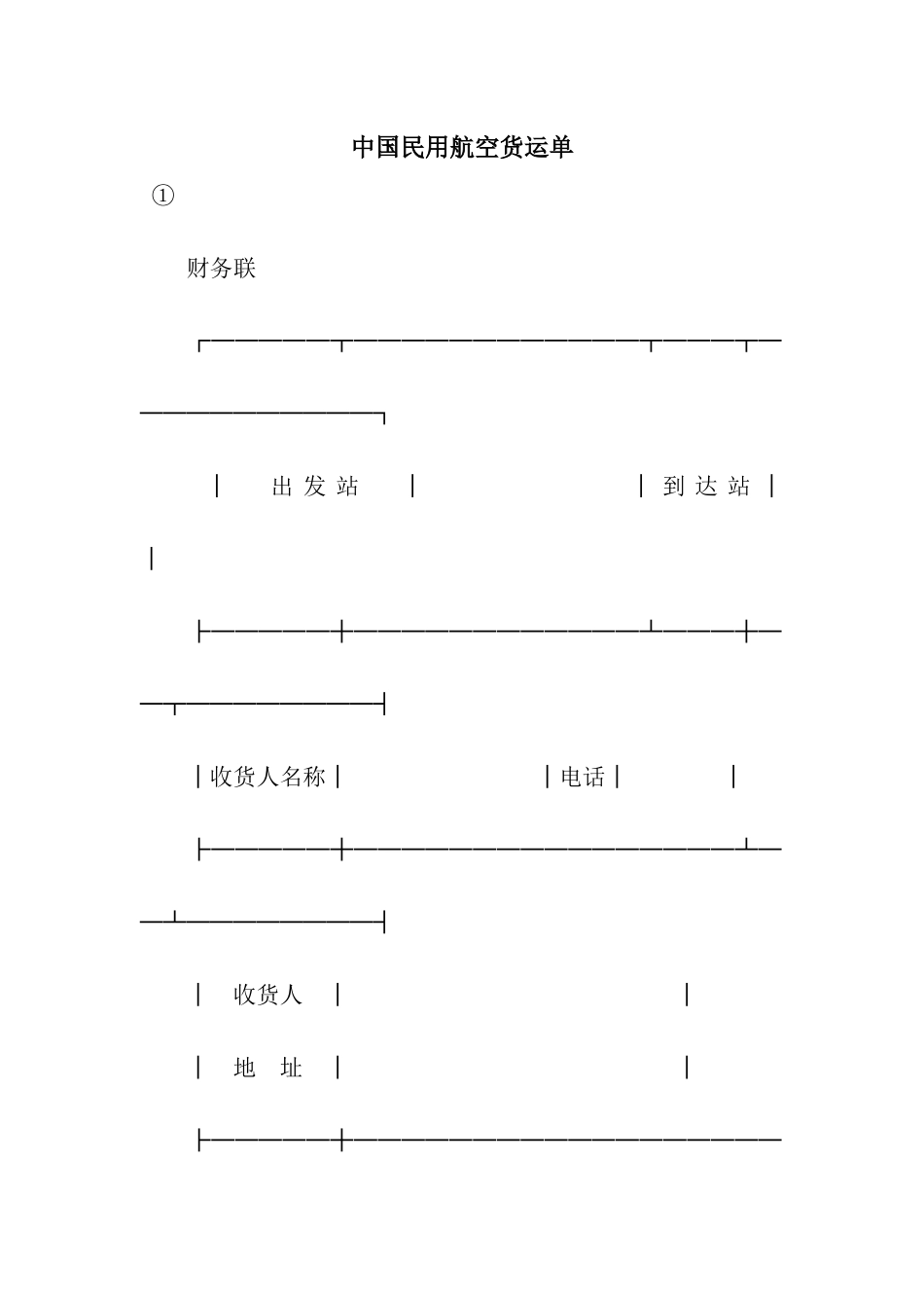 中国民用航空货运单-2_第1页