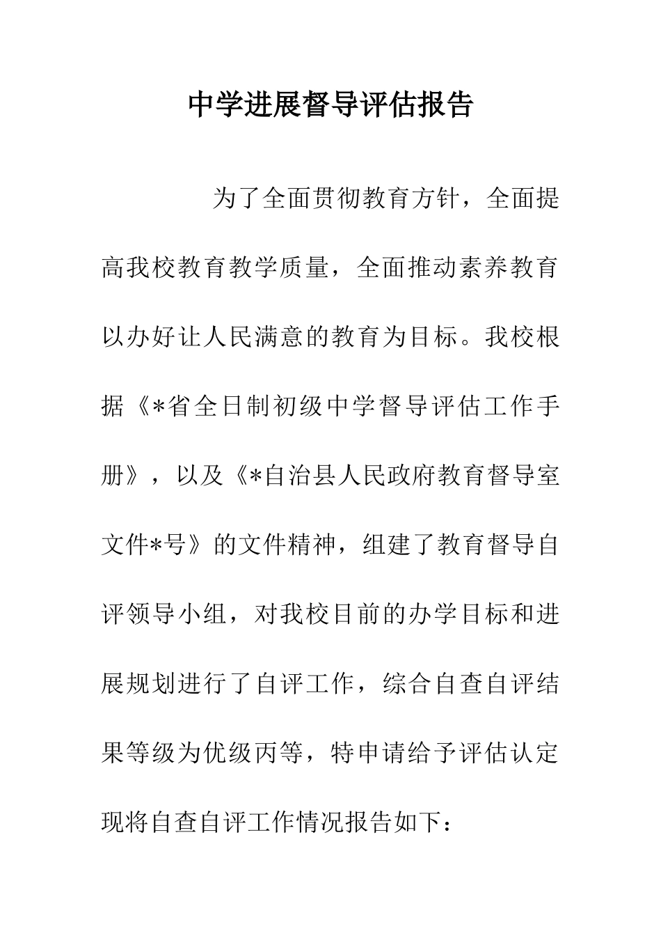 中学发展督导评估报告_第1页