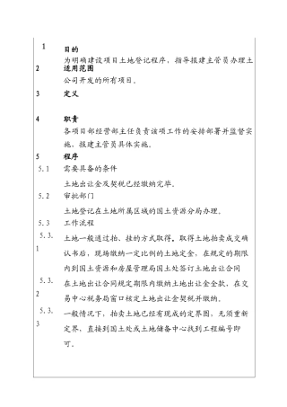 城市建设集团股份有限公司建设项目土地权属登记工作程序