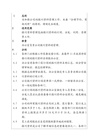 城市投资建设集团报刊资料管理制度