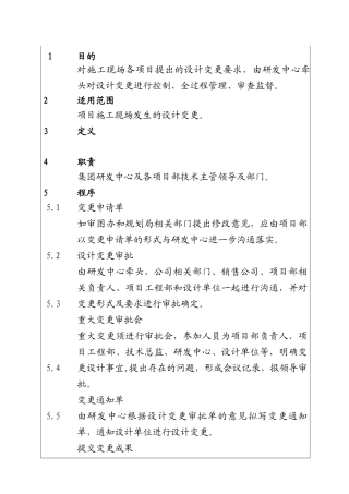 城市投资建设集团项目设计变更管理工作程序