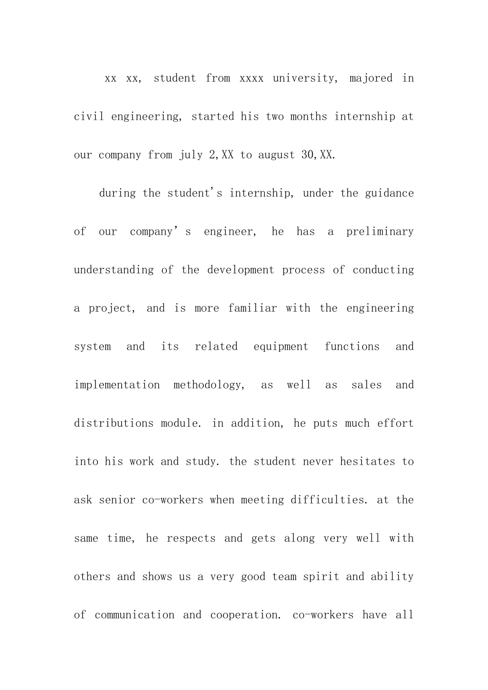 中英文版实习证明模板_第2页