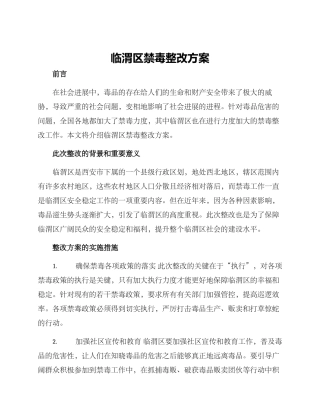 临渭区禁毒整改方案