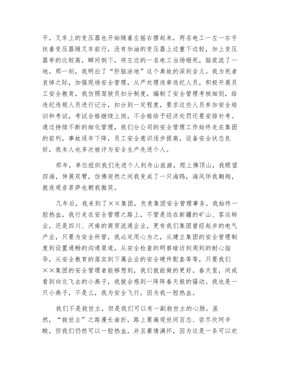 为安全飞翔-我一腔热血——我的安全管理之路_第2页