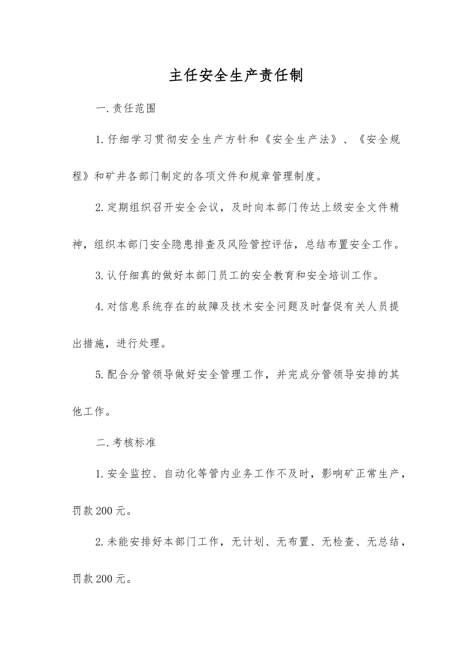 主任安全生产责任制(煤矿)_第1页