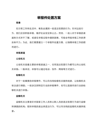 举报件处置方案