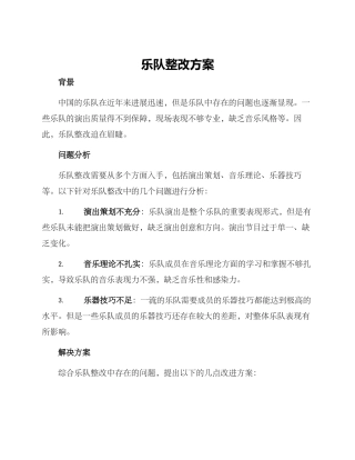 乐队整改方案