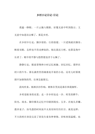 乡村小记日记-日记
