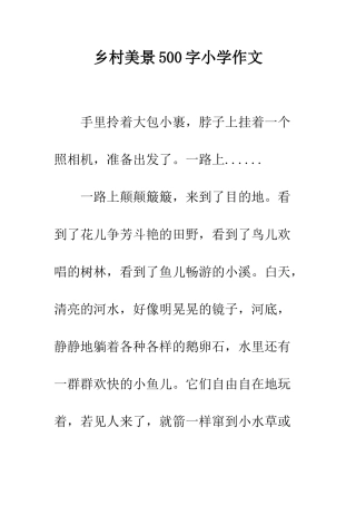 乡村美景500字小学作文