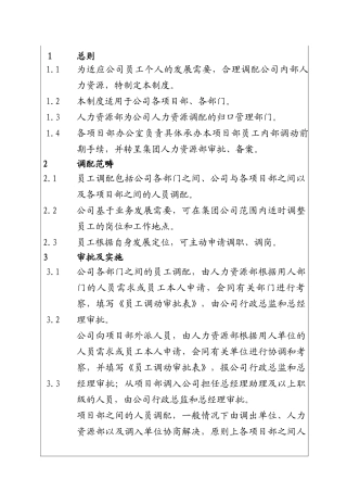 人力资源调配管理制度