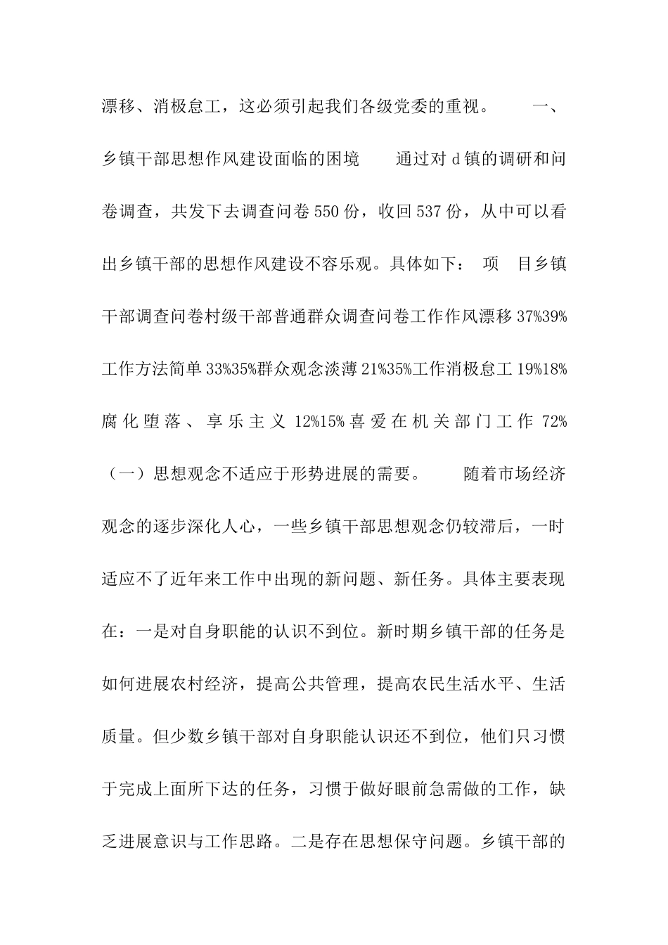 乡镇干部思想作风建设调研报告_第2页