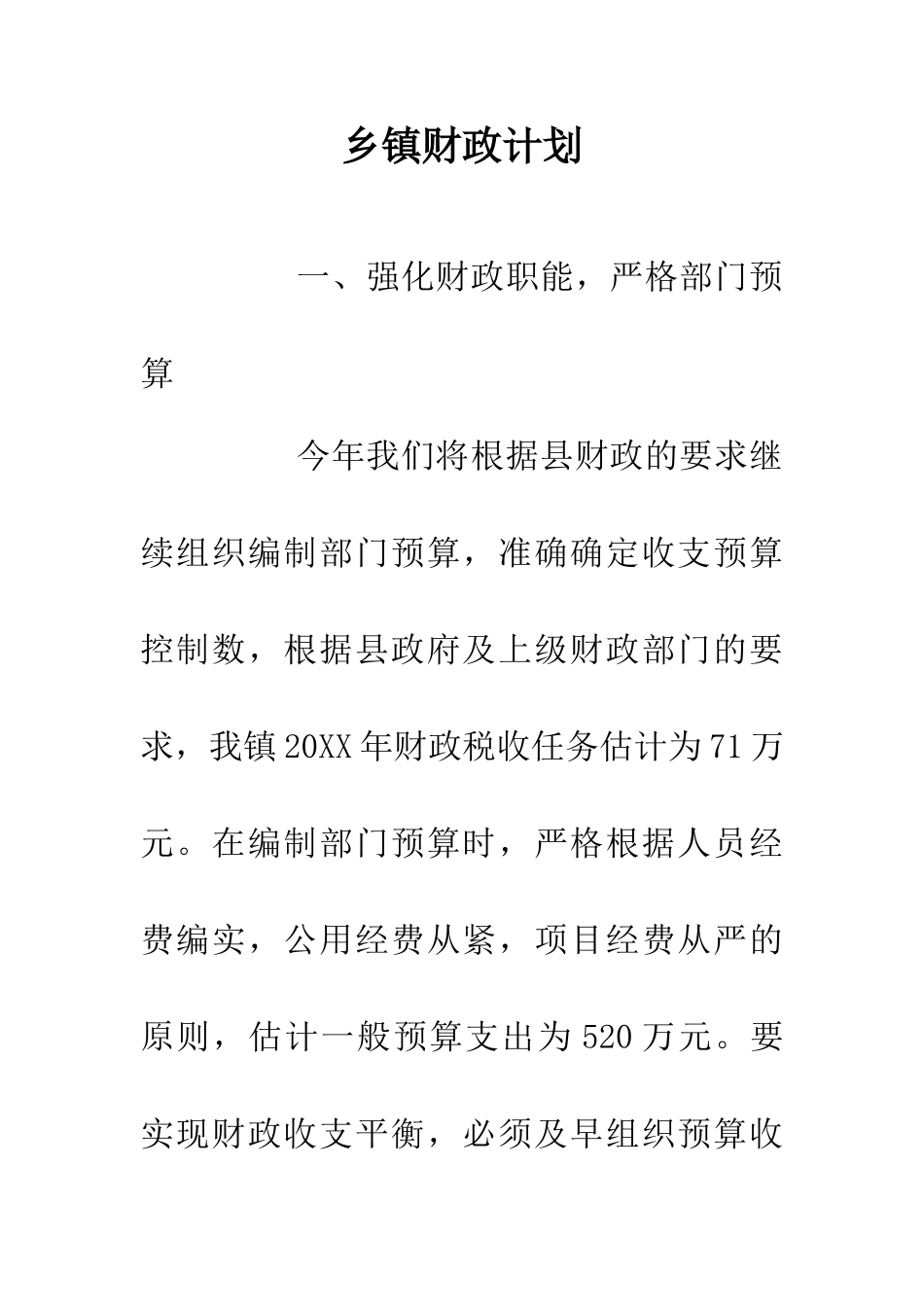 乡镇财政计划_第1页