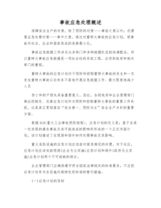 事故应急处理概述