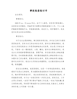 事故检查检讨书