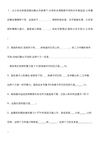 二力平衡练习题22977