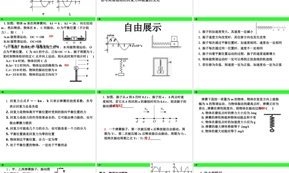 16.1 简谐运动的描述 回复力和能量