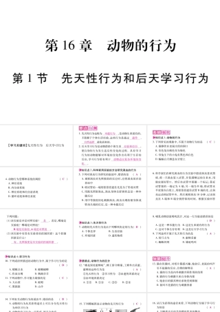 16.1〓先天性行为和后天学习行为