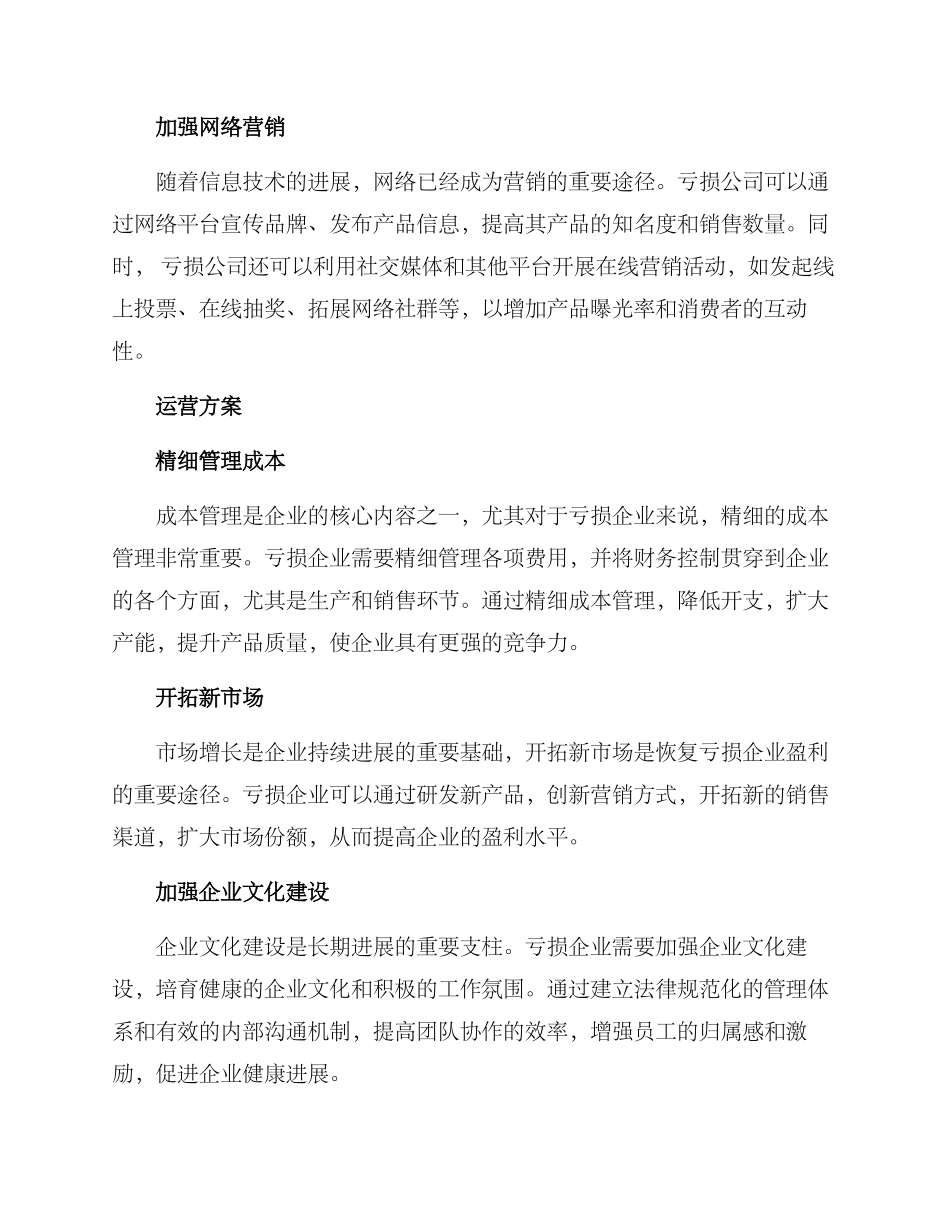 亏损公司运营方案_第2页