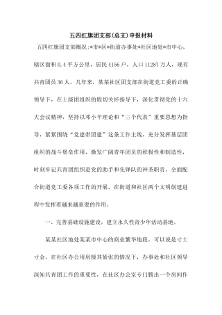 五四红旗团支部申报材料