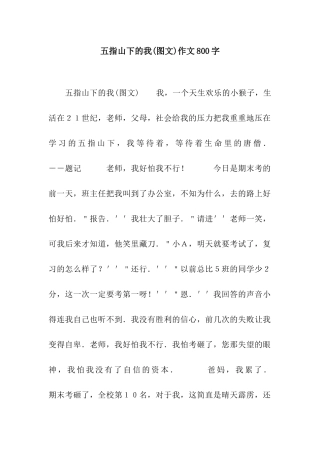 五指山下的我作文800字