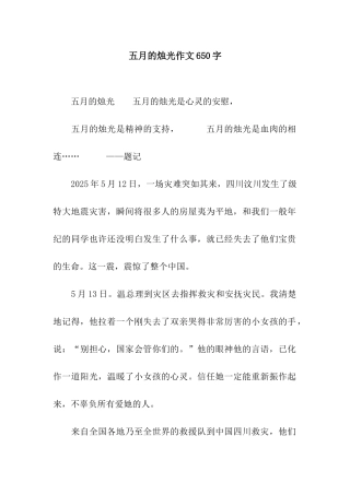 五月的烛光作文650字-1
