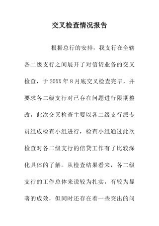 交叉检查情况报告