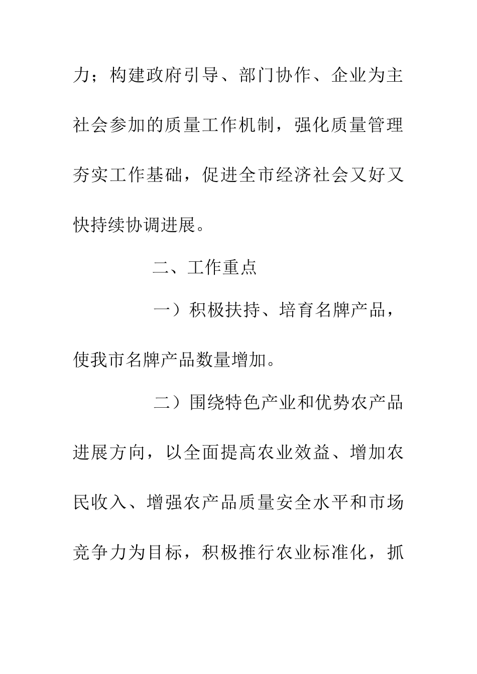 产品质量安全管理工作计划_第2页